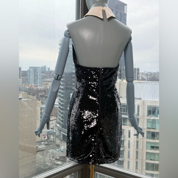 🆕 BRONX & BANCO 🧿 NWOT Wednesday Black Sequin Halterneck Mini Dress Sz XS US 2 - Picture 7 of 14